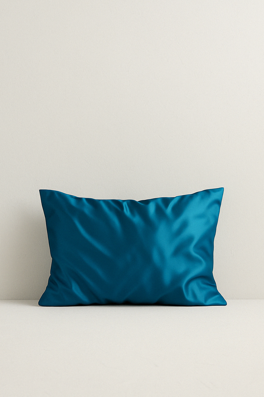 Peacock Blue mulberry silk standard pillowcase by Sleepy Girl