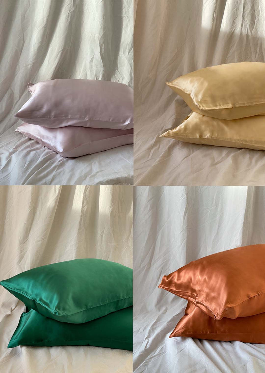 Set of 2 standard mulberry silk pillowcases by Sleepy Girl
