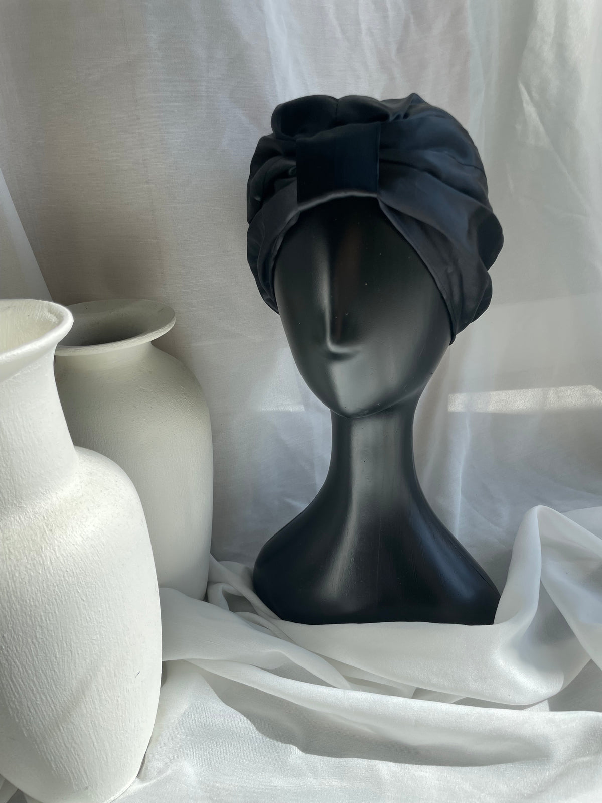 Double Layered Silk Turban Bonnet - square style