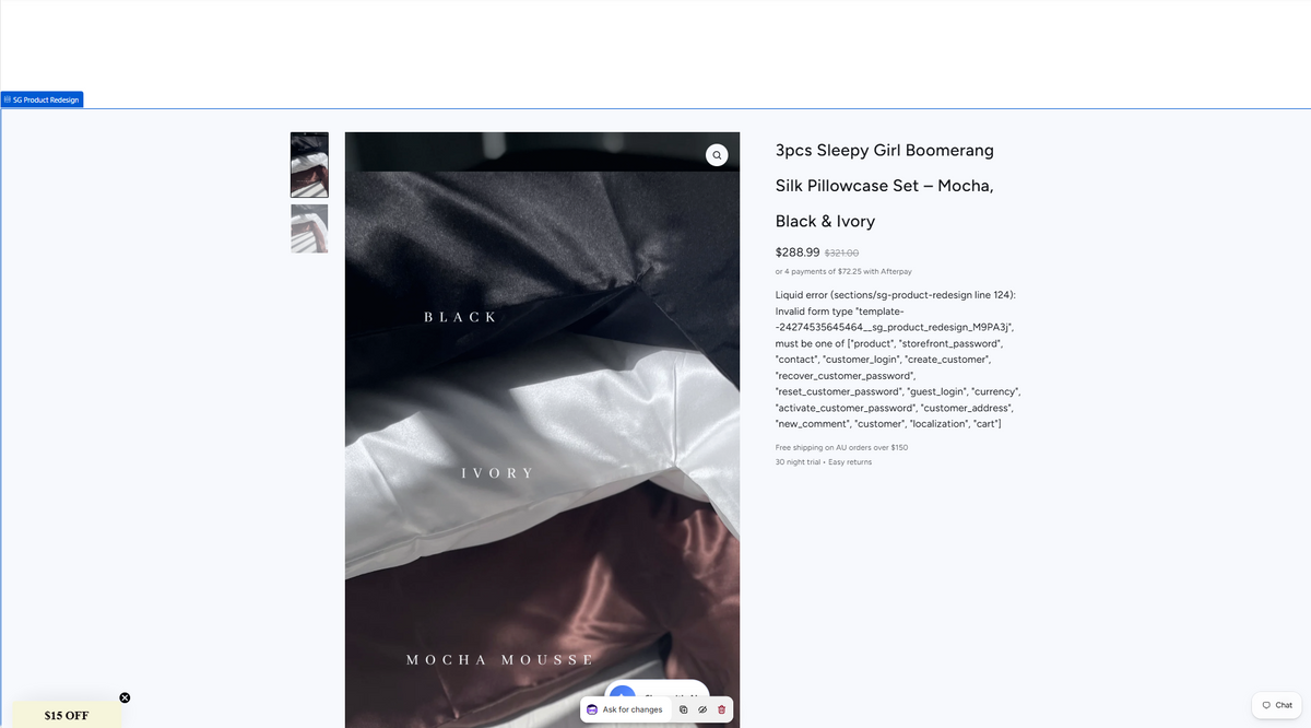 Beauty Sleep Boomerang Silk Pillowcase