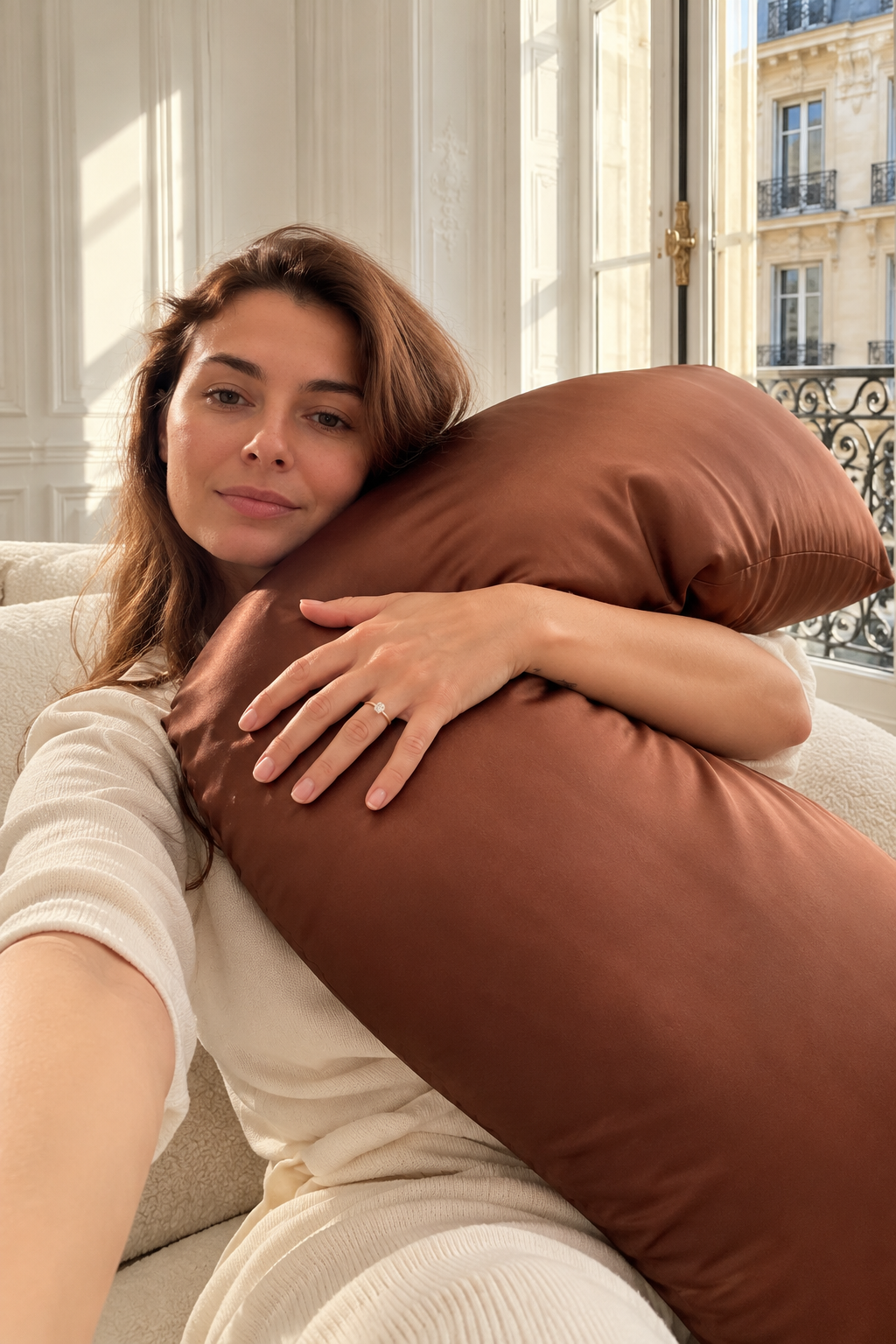 Beauty Sleep™ Boomerang silk pillowcase - The Atelier Edit – Mocha Mousse