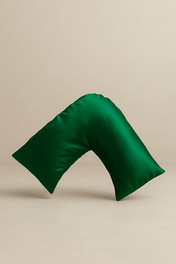 Beauty Sleep™ Boomerang Silk Pillowcase – Dark Green