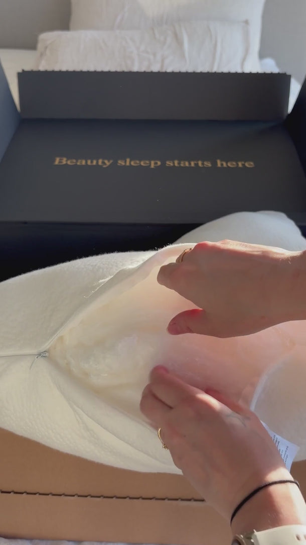 Video of the ZenNest pillow with mulberry silk pillowcase