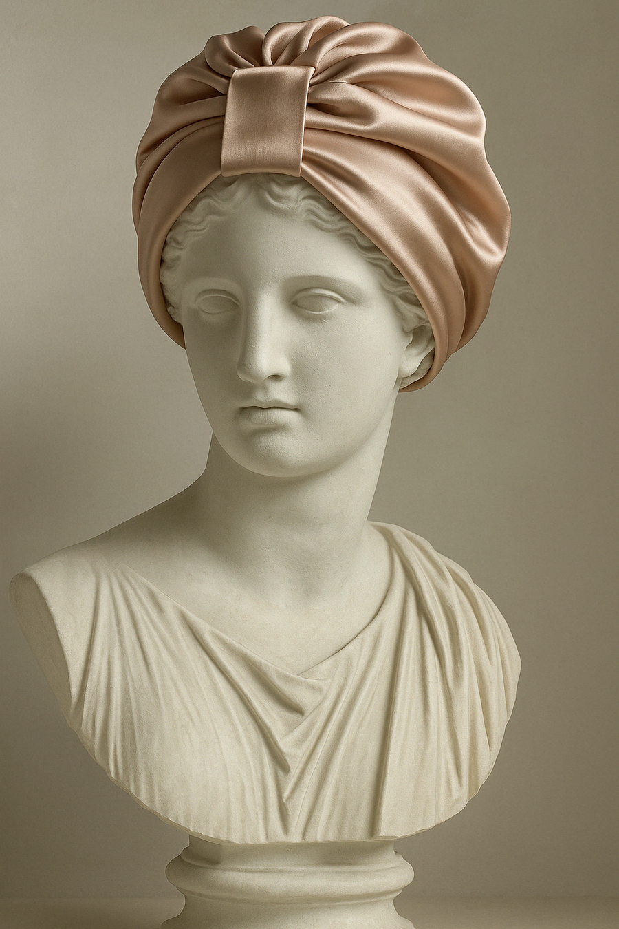 Double layer silk turban bonnet in square style by Sleepy Girl